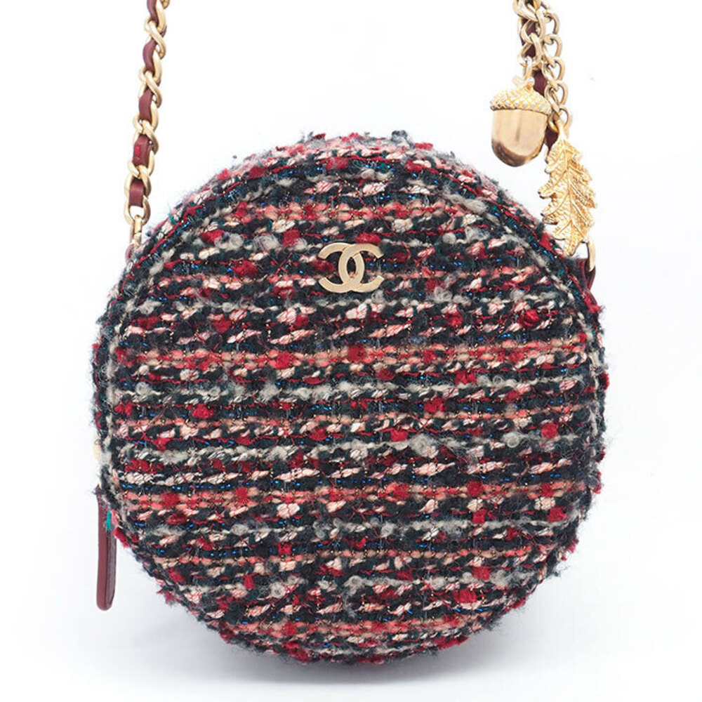 Chanel Chain Shoulder Bag Circle CC Acorn Motif Pouch Coco Mark